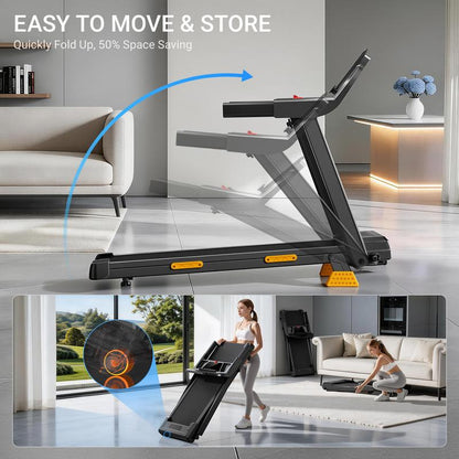 Compact High Capacity Fitness Treadmill